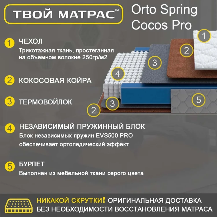 Твой Матрас Orto Spring Cocos Pro